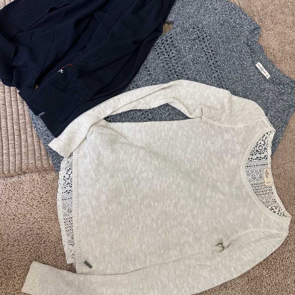 Y2K Hollister and Abercrombie sweater and cardigan bundle